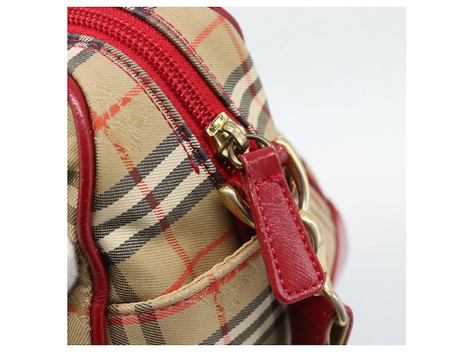 Borsa a mano BURBERRY Nova Check in tela 2way Beige Red Auth ep15355A Rosso - vista 10