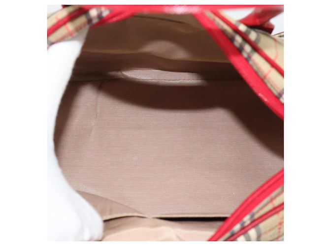 Borsa a mano BURBERRY Nova Check in tela 2way Beige Red Auth ep15355A Rosso - vista 12