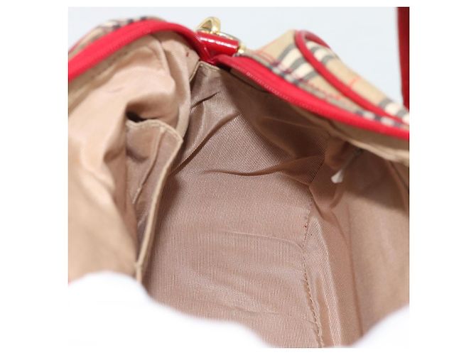Borsa a mano BURBERRY Nova Check in tela 2way Beige Red Auth ep15355A Rosso - vista 18