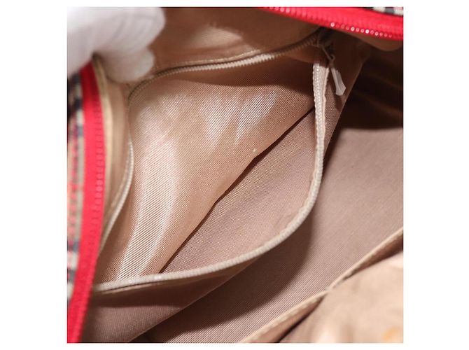Borsa a mano BURBERRY Nova Check in tela 2way Beige Red Auth ep15355A Rosso - vista 20