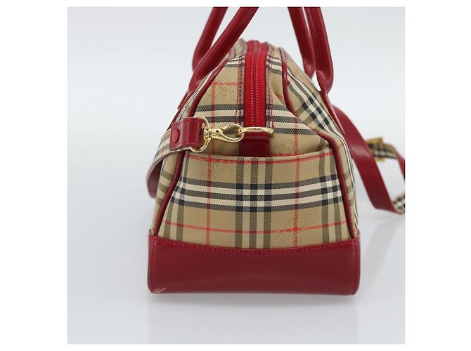 Borsa a mano BURBERRY Nova Check in tela 2way Beige Red Auth ep15355A Rosso - vista 4