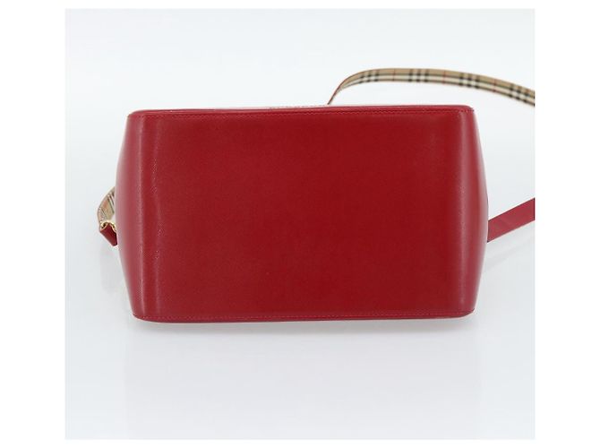 Borsa a mano BURBERRY Nova Check in tela 2way Beige Red Auth ep15355A Rosso - vista 5