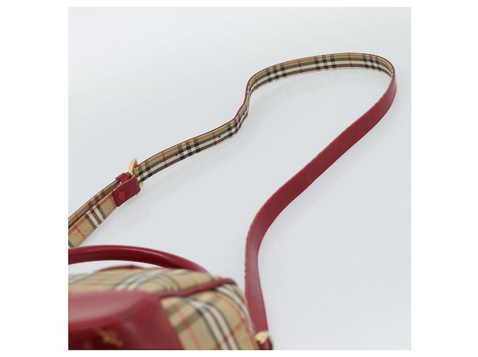 Borsa a mano BURBERRY Nova Check in tela 2way Beige Red Auth ep15355A Rosso - vista 8