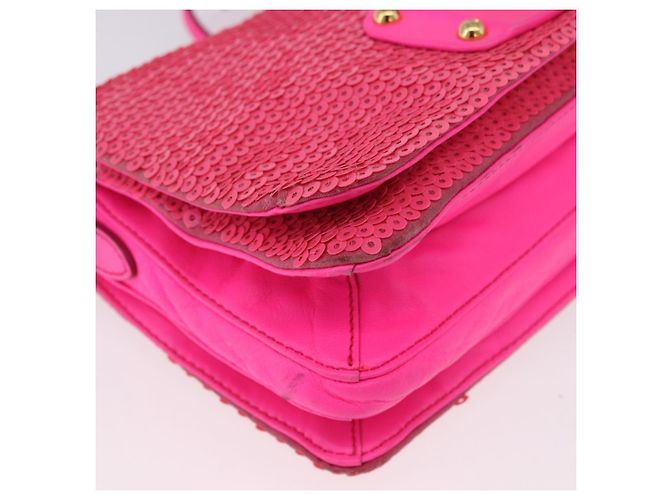 Borsa a Spalla Miu Miu in Pelle e Sequins Oro Rosa Auth am12035V D'oro - vista 15