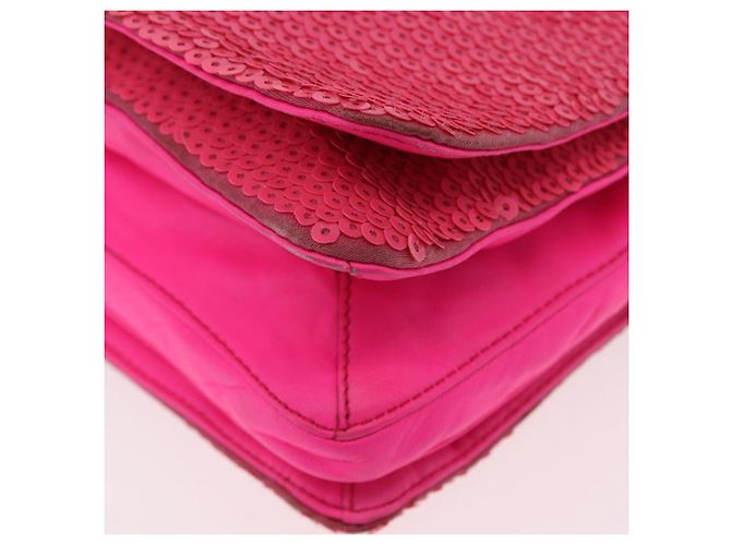 Borsa a Spalla Miu Miu in Pelle e Sequins Oro Rosa Auth am12035V D'oro - vista 16