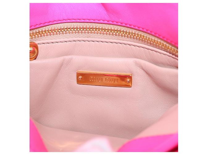 Borsa a Spalla Miu Miu in Pelle e Sequins Oro Rosa Auth am12035V D'oro - vista 21