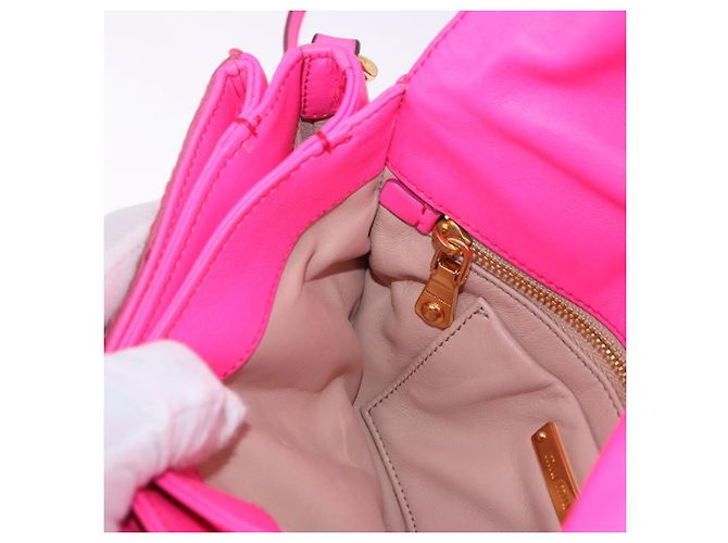 Borsa a Spalla Miu Miu in Pelle e Sequins Oro Rosa Auth am12035V D'oro - vista 22