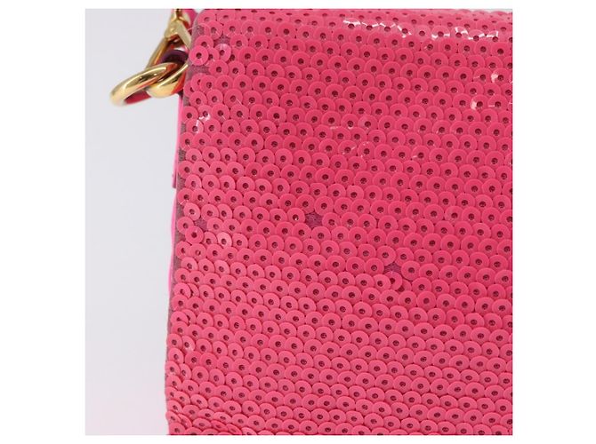 Borsa a Spalla Miu Miu in Pelle e Sequins Oro Rosa Auth am12035V D'oro - vista 3