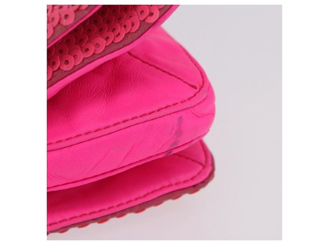 Borsa a Spalla Miu Miu in Pelle e Sequins Oro Rosa Auth am12035V D'oro - vista 6
