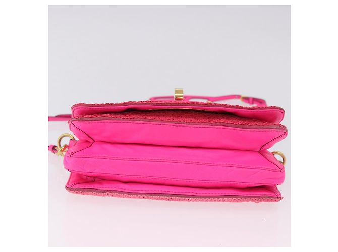 Borsa a Spalla Miu Miu in Pelle e Sequins Oro Rosa Auth am12035V D'oro - vista 7