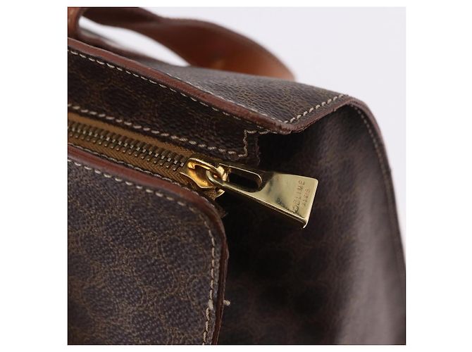 Céline Borsa Tote CELINE Macadam Canvas PVC Marrone Oro Auth am12199A D'oro - vista 10