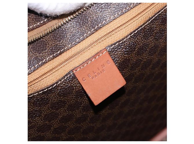 Céline Borsa Tote CELINE Macadam Canvas PVC Marrone Oro Auth am12199A D'oro - vista 19