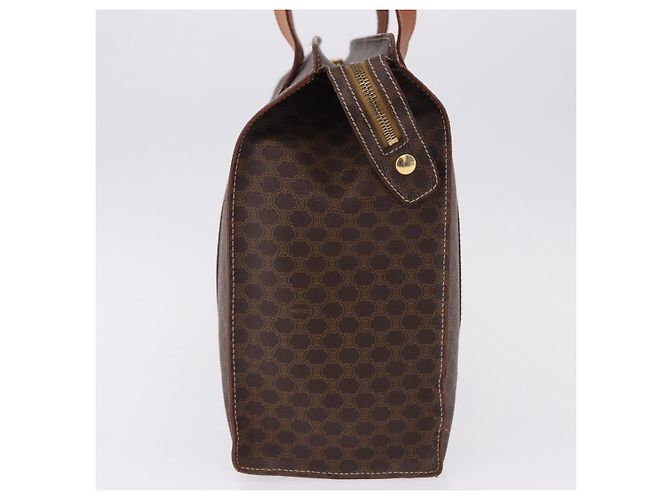 Céline Borsa Tote CELINE Macadam Canvas PVC Marrone Oro Auth am12199A D'oro - vista 4