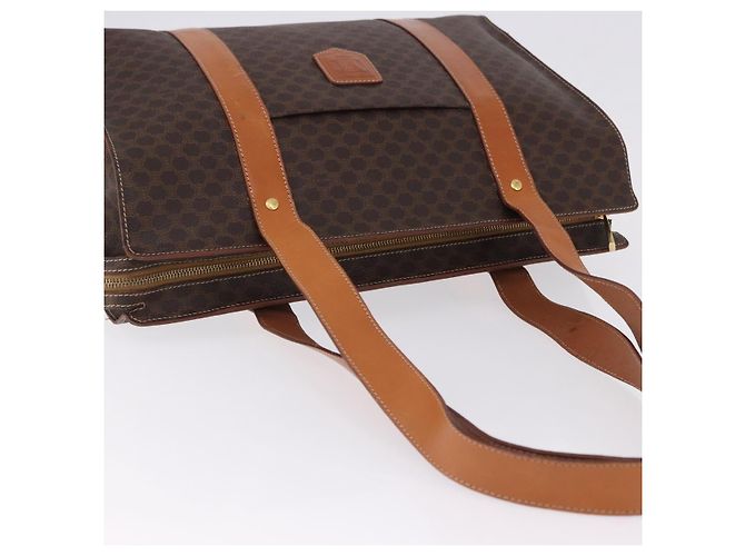 Céline Borsa Tote CELINE Macadam Canvas PVC Marrone Oro Auth am12199A D'oro - vista 7