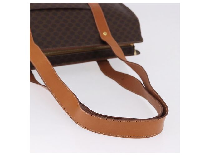 Céline Borsa Tote CELINE Macadam Canvas PVC Marrone Oro Auth am12199A D'oro - vista 8