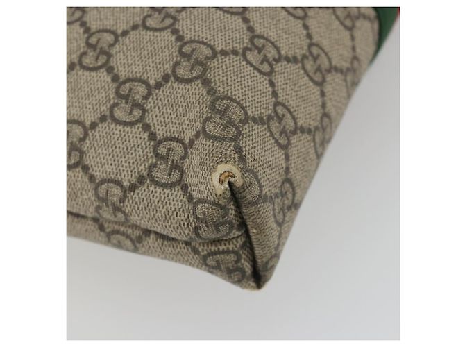 Borsa a tracolla GUCCI GG Supreme Web Sherry Line Beige Argento 337111 Auth 192620 - vista 17
