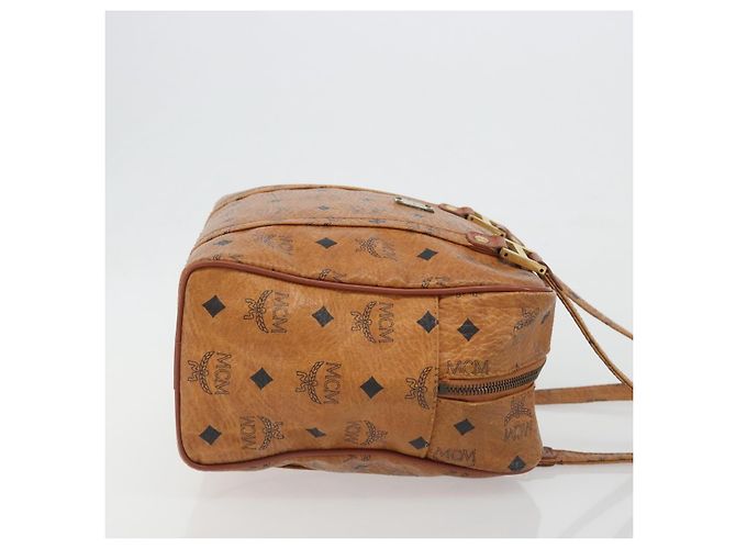 Borsa MCM Vicetos Logogram PVC Pelle Marrone Oro Auth bs36278 D'oro - vista 3