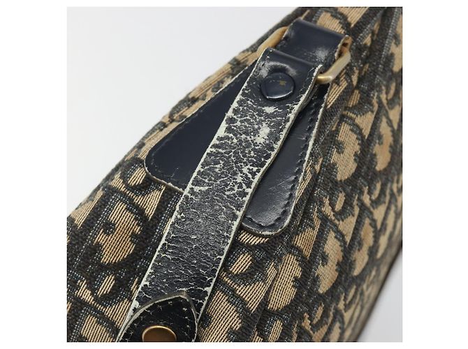 Borsa a tracolla Christian Dior Trotter Canvas Navy Gold Auth 192650 D'oro Blu navy - vista 10