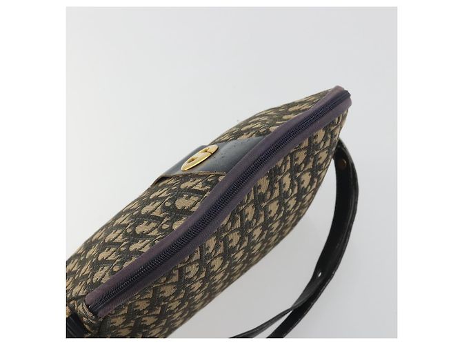 Borsa a tracolla Christian Dior Trotter Canvas Navy Gold Auth 192650 D'oro Blu navy - vista 6