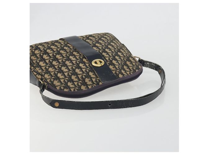 Borsa a tracolla Christian Dior Trotter Canvas Navy Gold Auth 192650 D'oro Blu navy - vista 7
