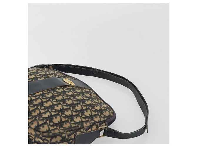 Borsa a tracolla Christian Dior Trotter Canvas Navy Gold Auth 192650 D'oro Blu navy - vista 8