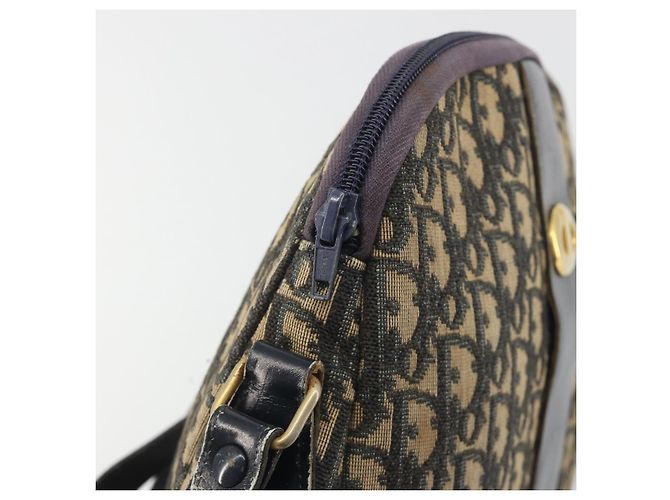 Borsa a tracolla Christian Dior Trotter Canvas Navy Gold Auth 192650 D'oro Blu navy - vista 9