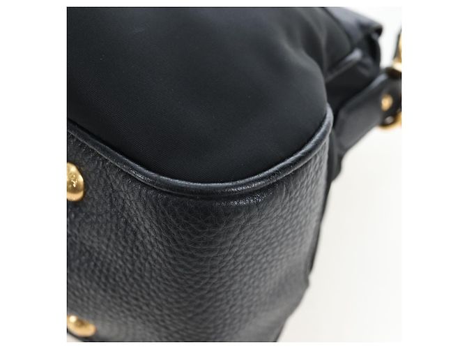Borsa PRADA in Nylon e Pelle 2way Nera Oro Autentica 191870V Nero D'oro - vista 16