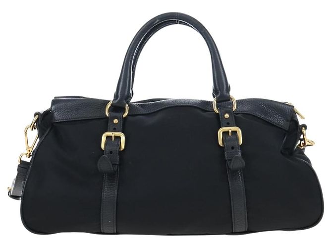 Borsa PRADA in Nylon e Pelle 2way Nera Oro Autentica 191870V Nero D'oro - vista 2