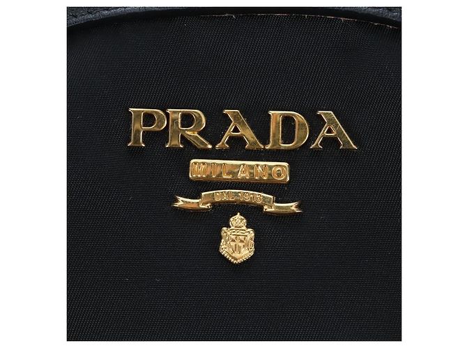 Borsa PRADA in Nylon e Pelle 2way Nera Oro Autentica 191870V Nero D'oro - vista 20