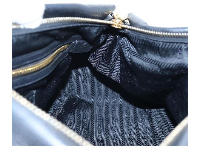 Borsa PRADA in Nylon e Pelle 2way Nera Oro Autentica 191870V Nero D'oro - vista 24