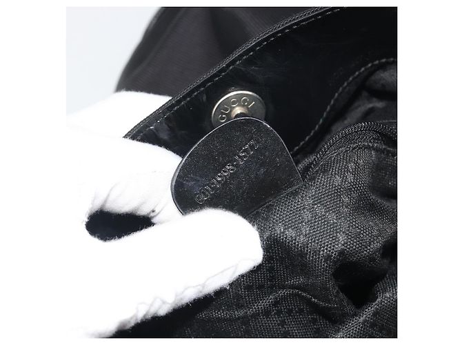 Borsa GUCCI Bamboo Nylon Nero Argento 001 1998 1577 Auth bs36284 - vista 12