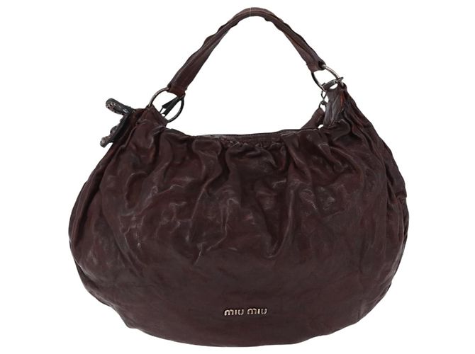 Miu Miu Shoulder Bag Leather 2way Brown Auth 192700A - view 13