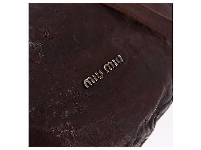 Miu Miu Shoulder Bag Leather 2way Brown Auth 192700A - view 19