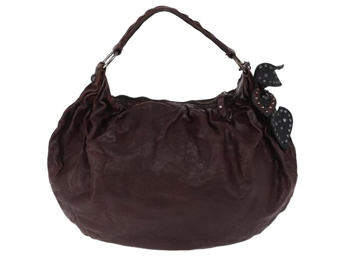 Miu Miu Shoulder Bag Leather 2way Brown Auth 192700A - view 2