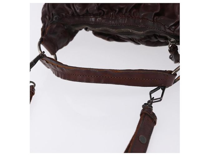Miu Miu Shoulder Bag Leather 2way Brown Auth 192700A - view 7