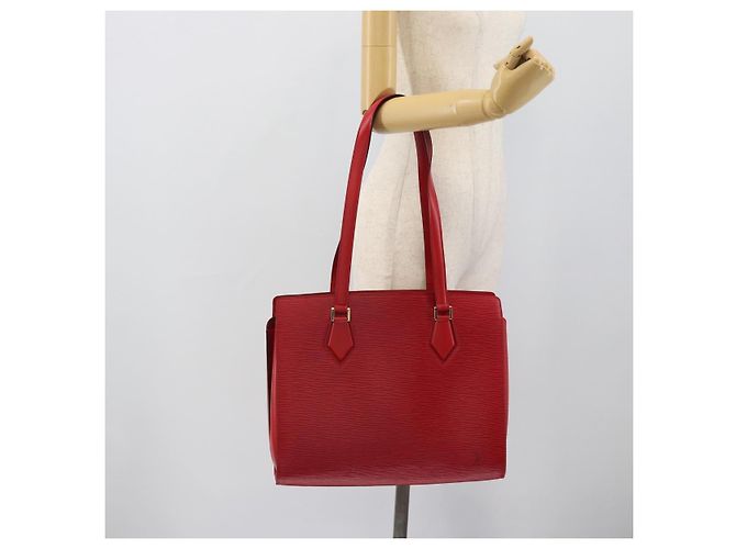 Borsa Tote LOUIS VUITTON Epi Duplex Rosso M52427 LV Auth 193121V - vista 23