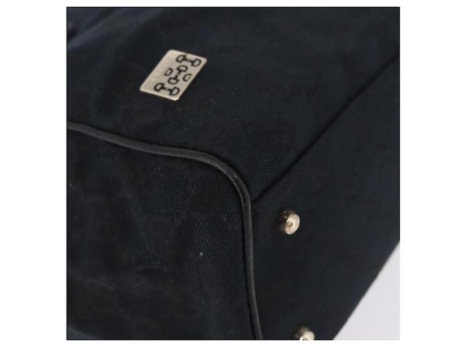 Borsa GUCCI GG Canvas Nera Oro 145810 Auth 193556A Nero D'oro - vista 14