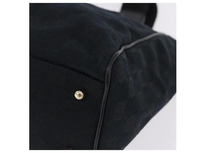 Borsa GUCCI GG Canvas Nera Oro 145810 Auth 193556A Nero D'oro - vista 15
