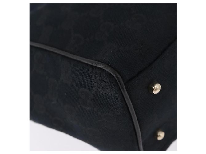 Borsa GUCCI GG Canvas Nera Oro 145810 Auth 193556A Nero D'oro - vista 16