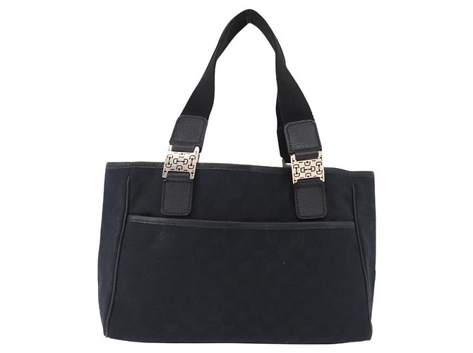 Borsa GUCCI GG Canvas Nera Oro 145810 Auth 193556A Nero D'oro - vista 2