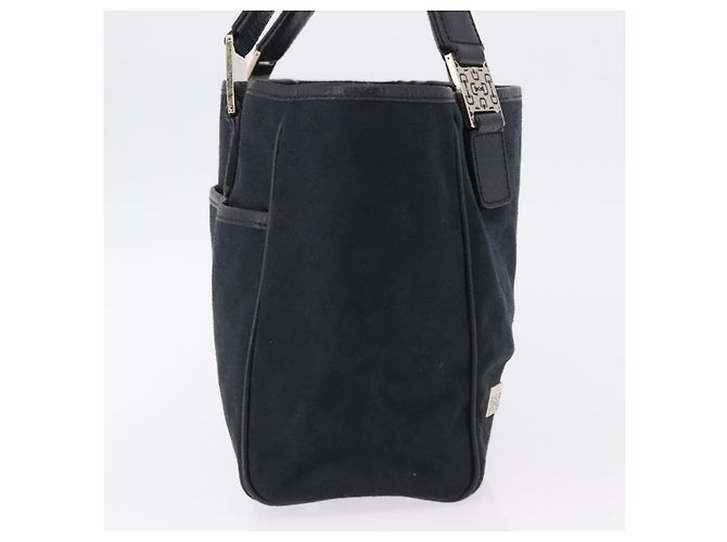 Borsa GUCCI GG Canvas Nera Oro 145810 Auth 193556A Nero D'oro - vista 4