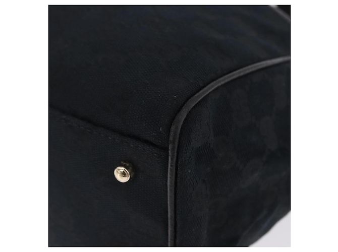 Borsa GUCCI GG Canvas Nera Oro 145810 Auth 193556A Nero D'oro - vista 9