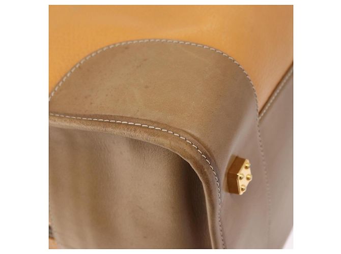 Borsa a mano LOEWE Amazona 40 in pelle marrone oro Auth 193805A D'oro - vista 15