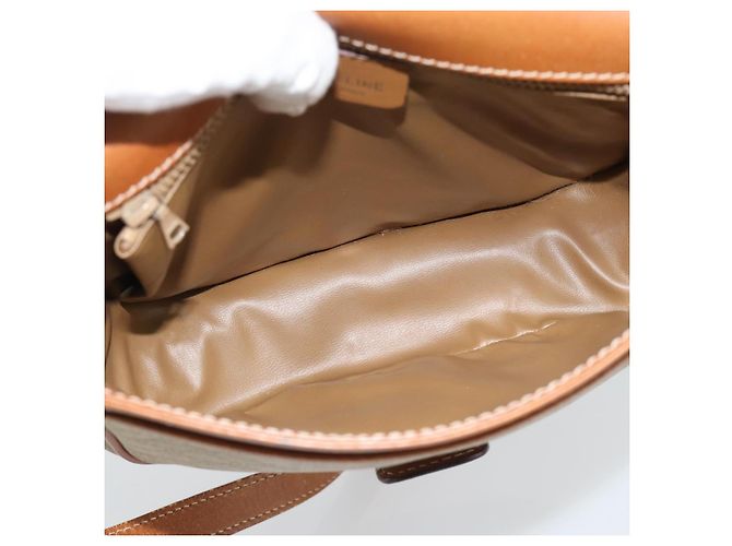 Céline Borsa a Spalla CELINE Macadam Canvas PVC Beige Oro Auth 193056 D'oro - vista 11