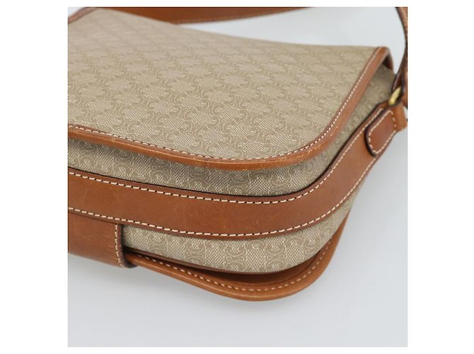 Céline Borsa a Spalla CELINE Macadam Canvas PVC Beige Oro Auth 193056 D'oro - vista 15