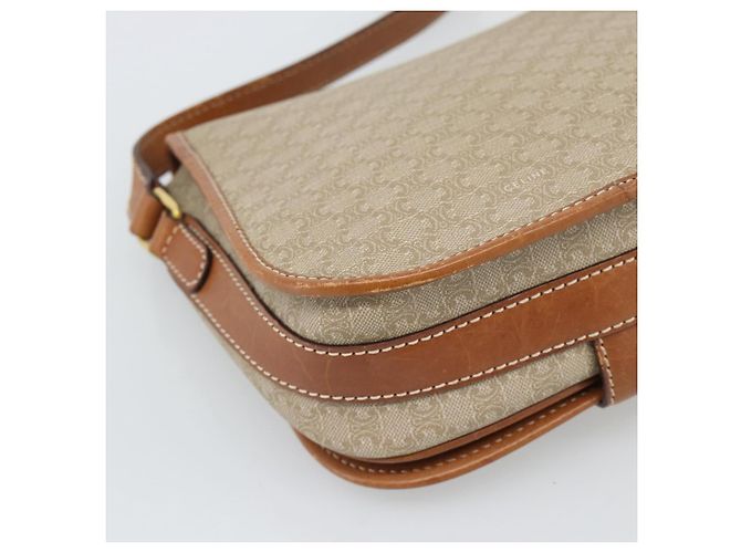 Céline Borsa a Spalla CELINE Macadam Canvas PVC Beige Oro Auth 193056 D'oro - vista 16