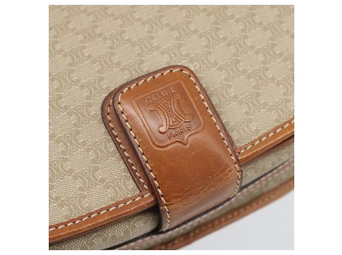 Céline Borsa a Spalla CELINE Macadam Canvas PVC Beige Oro Auth 193056 D'oro - vista 17