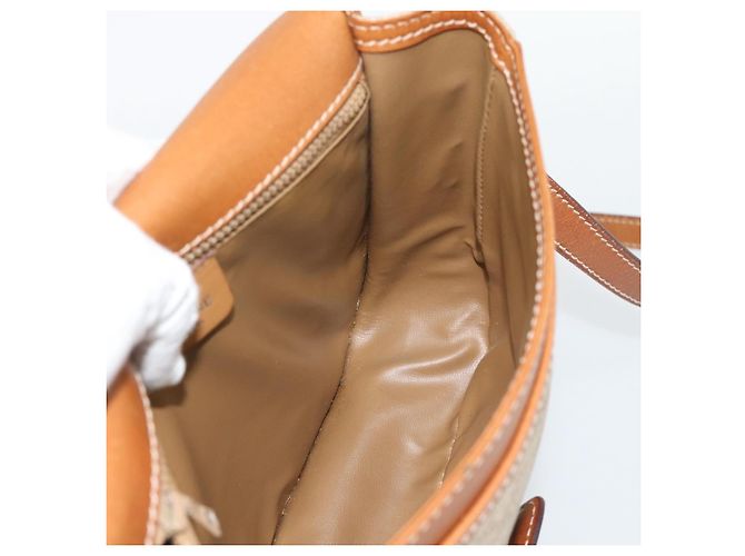 Céline Borsa a Spalla CELINE Macadam Canvas PVC Beige Oro Auth 193056 D'oro - vista 19