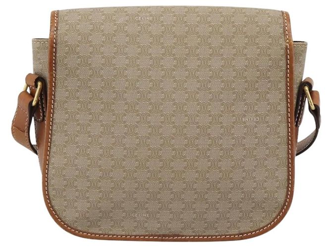 Céline Borsa a Spalla CELINE Macadam Canvas PVC Beige Oro Auth 193056 D'oro - vista 2