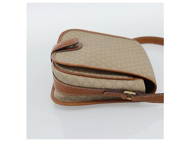 Céline Borsa a Spalla CELINE Macadam Canvas PVC Beige Oro Auth 193056 D'oro - vista 4